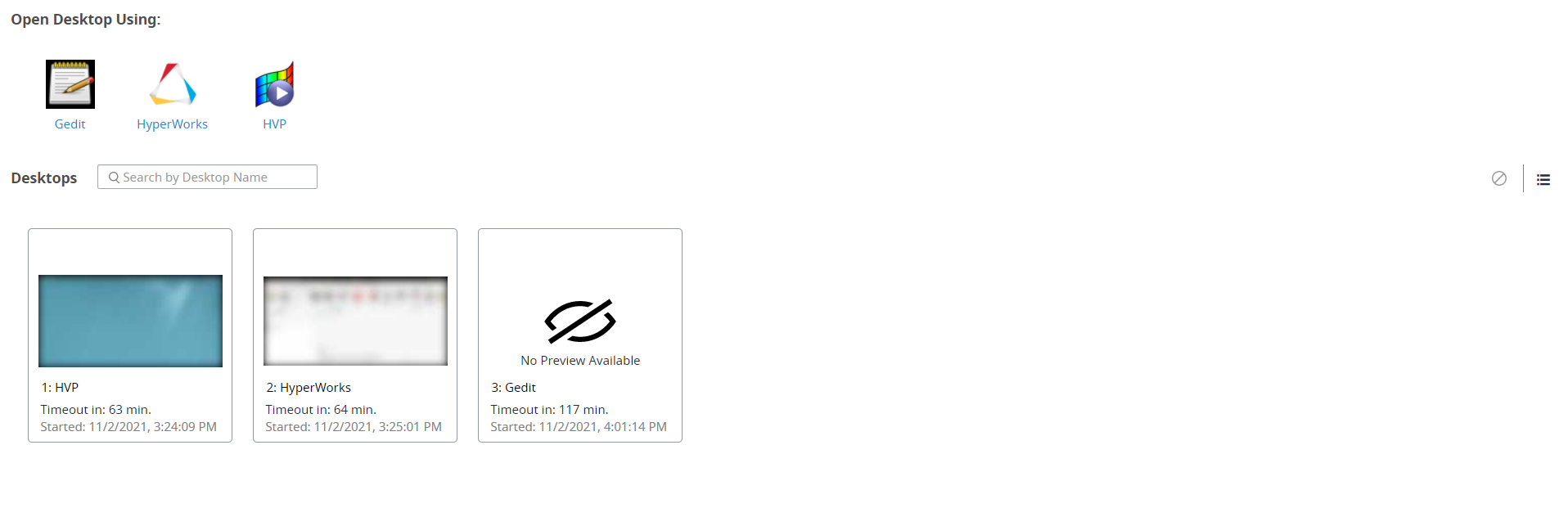 Desktops List