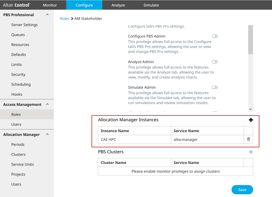 Permit or Restrict Access to an Instance of Budget Manager