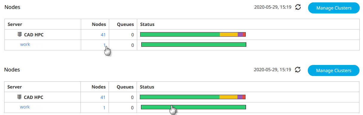 Drill-down to Nodes Attached to a Queue