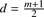 %FontSize=10
%TeXFontSize=10
\documentclass{article}
\usepackage{amsmath}
\pagestyle{empty}
\begin{document}
$
d=\frac{m+1}{2}
$
\end{document}