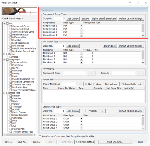 Component Group Type Setup
