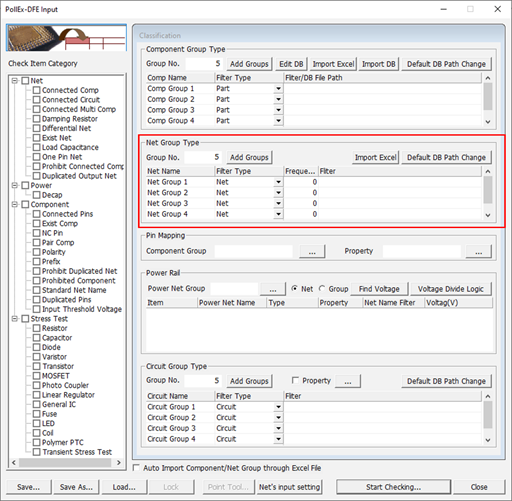 Net Group Type Setup
