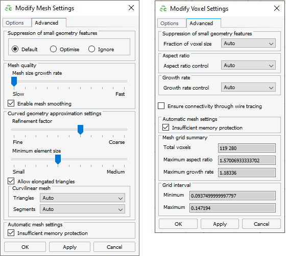 Advanced Meshing Options