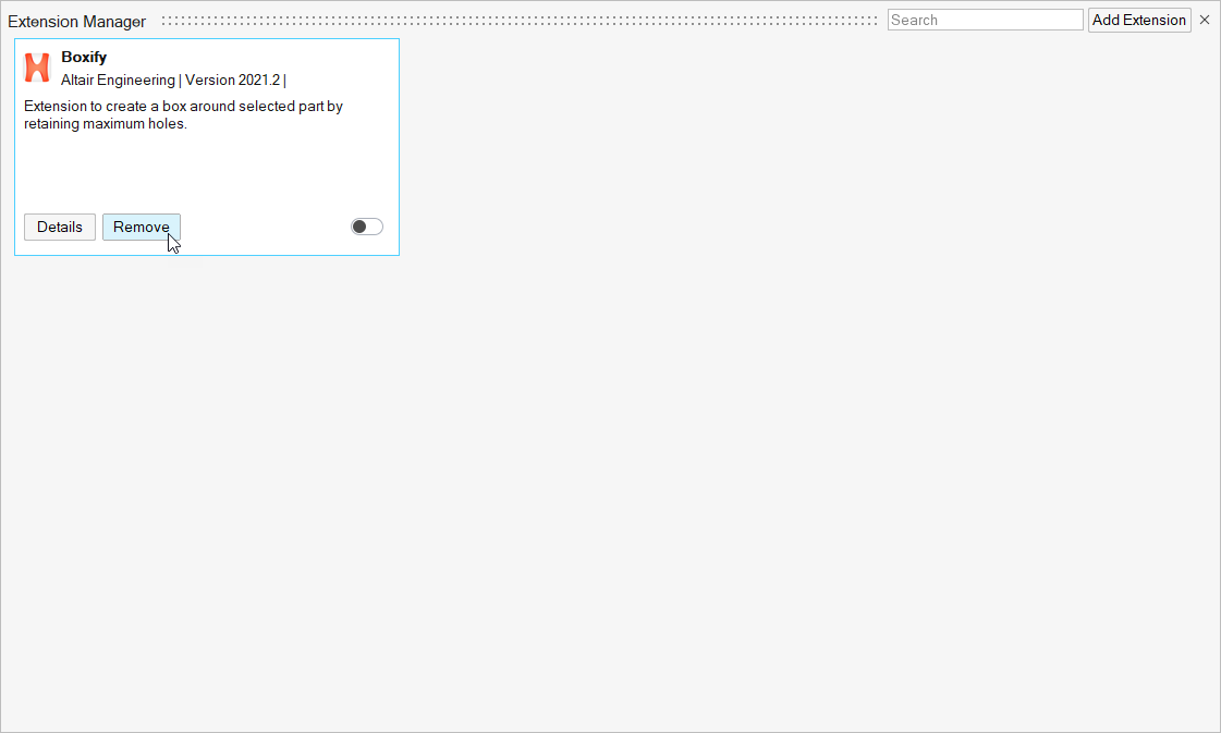 Remove extension