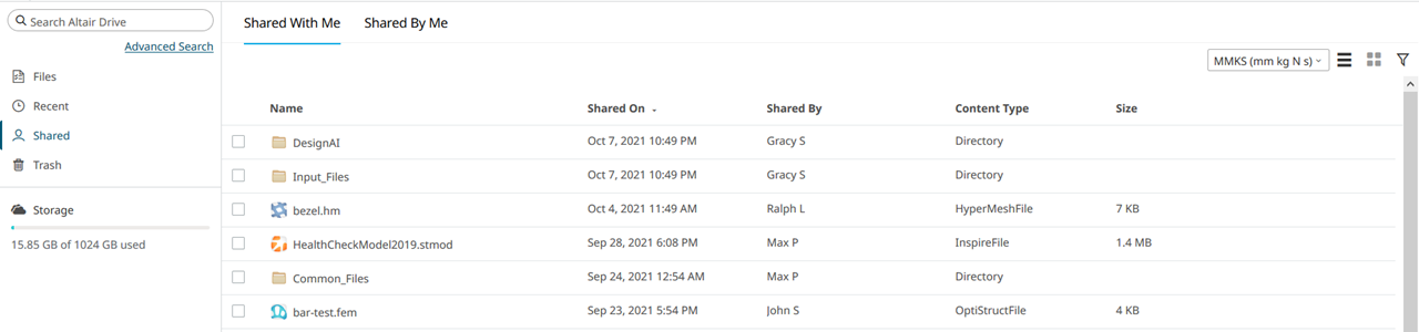 View Files or Folders Shared With Me