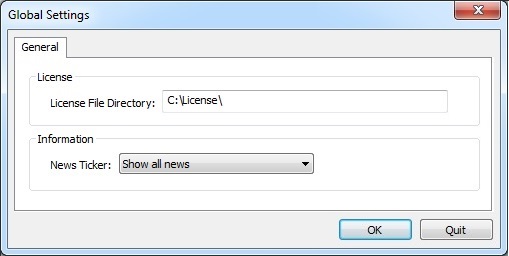 Global Settings Dialog